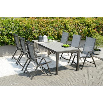Matgrupp LifestyleGarden Solana 200 cm med 6 Positionsstolar