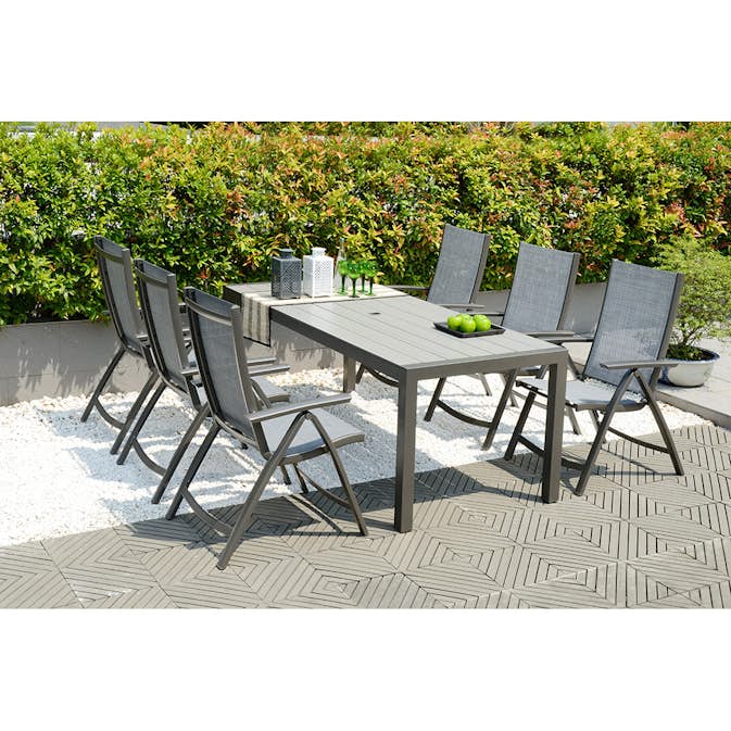 Matgrupp LifestyleGarden Solana 200 cm med 6 Positionsstolar