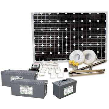 Solcellspaket Sunwind 200W med 12V kylskåp 70l