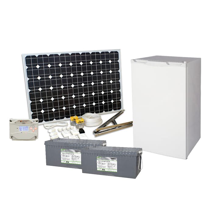 Solcellspaket Sunwind 200W med 12V kylskåp 116l