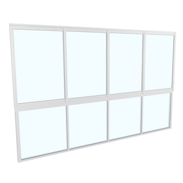 Skjutfönster med fast underdel Landskap Stadig Sommar 4-del
