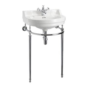 Tvättställ Burlington Edwardian Runt med Handfatsställ 560 mm
