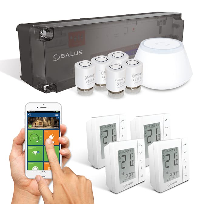 Styrpaket Flooré med 4 trådlösa termostater