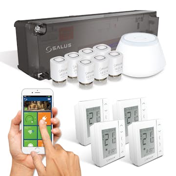 Styrpaket Flooré med 4 trådlösa termostater