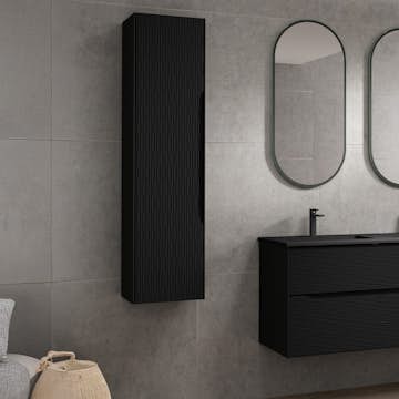 Högskåp Badrum 35x140 cm Tenfors Sahara Svart Matt