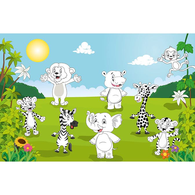 Tapet Idealdecor Giant Art Happy Animals