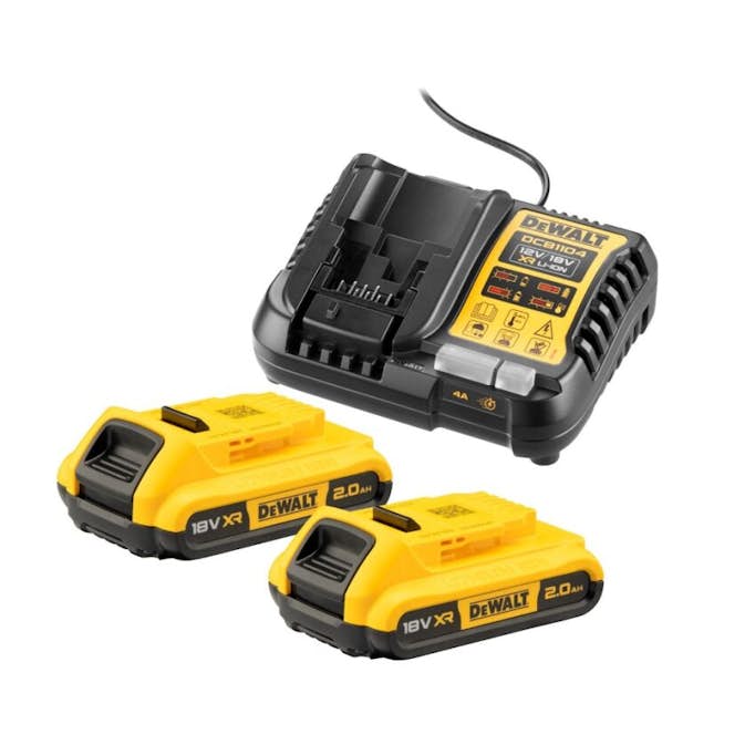 Batterikit DeWalt DCB1104D2-QW 2x2,0 Ah Med Laddare