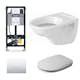 Toalettpaket Duravit D-Code med Vägghängd Toalettstol, Fixtur och Spolknapp