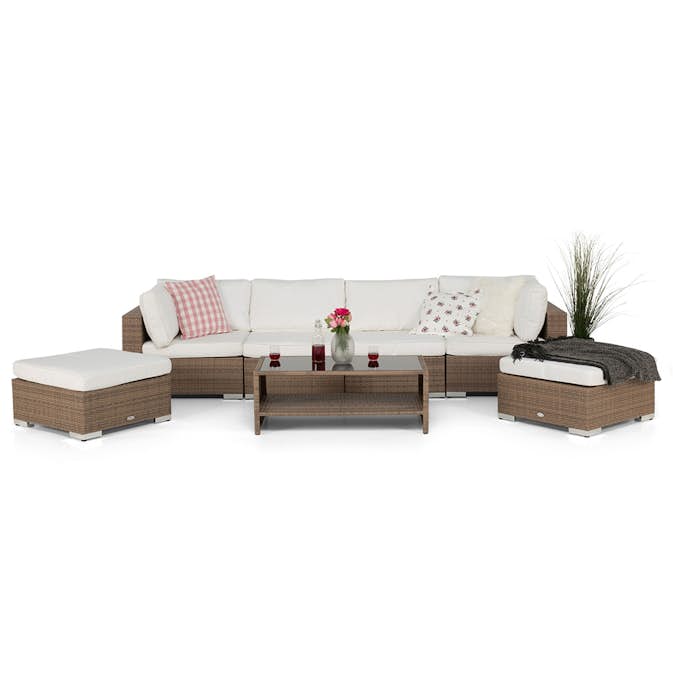 Loungegrupp Comfort Garden Bahamas 6-sits med Utebord m Hylla 8 Utomhus