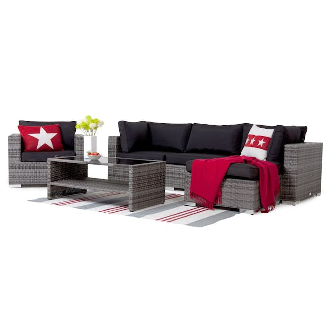 Loungegrupp Comfort Garden Bahamas 5-sits med Utebord m Hylla 1 Utomhus