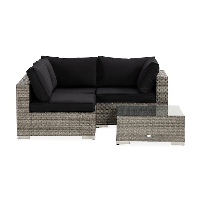 Loungegrupp Comfort Garden Bahamas 4-sits med Divan/Utebord Grå Utomhus