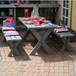 Trädgårdsmöbel PLUS Nostalgi Grå Bänkgrupp i Furu