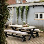 Trädgårdsmöbel PLUS Nostalgi Svart/Gråbrun Bänkgrupp med 8 Sittplatser