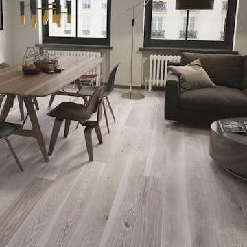 Trägolv Arena XL Plank Ask Ljusgrå, Mattlackat 1-Stavs Parkettgolv