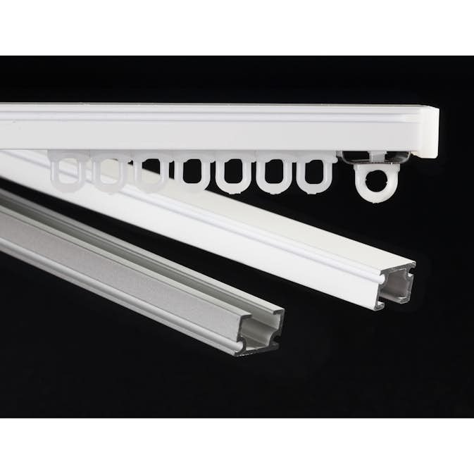 Gardinskena Kirsch U-skena Komplett Aluminium för Gardinupphängning