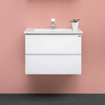 Tvättställsskåp 4AQUA Slim Med 2 Lådor & Grepplist