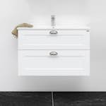 Tvättställsskåp 4AQUA Slim H Med 2 Lådor & Ramlucka