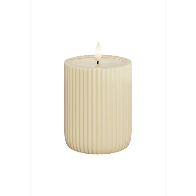 LED-Blockljus UNIQUE Candles Stripe 8x10 cm