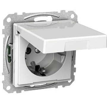 Vägguttag Schneider Electric Exxact 1-vägs Med Lock