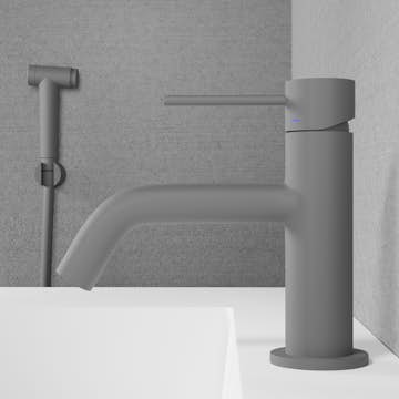 Tvättställsblandare Scandtap Steel Voyage med Sidodusch