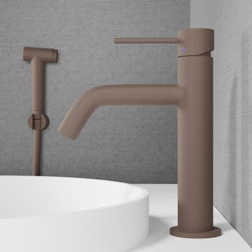 Tvättställsblandare Scandtap Steel Voyage Medium med Sidodusch