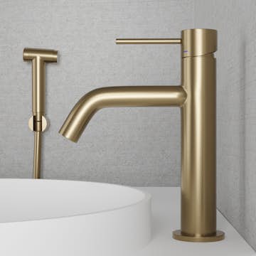 Tvättställsblandare Scandtap Steel Voyage Medium med Sidodusch