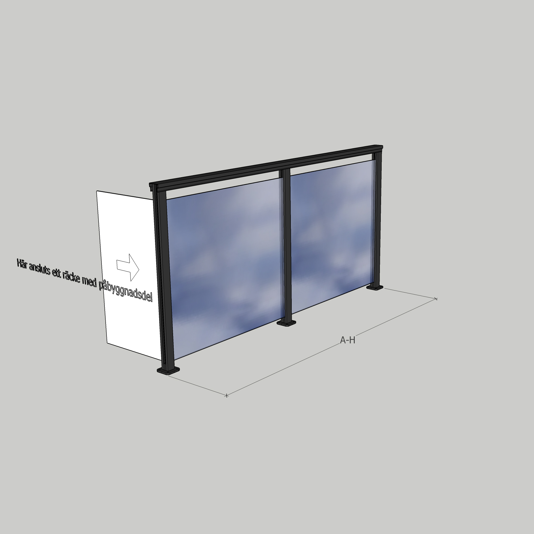 Glasräcke Novoroom Komplett Sektion A-H