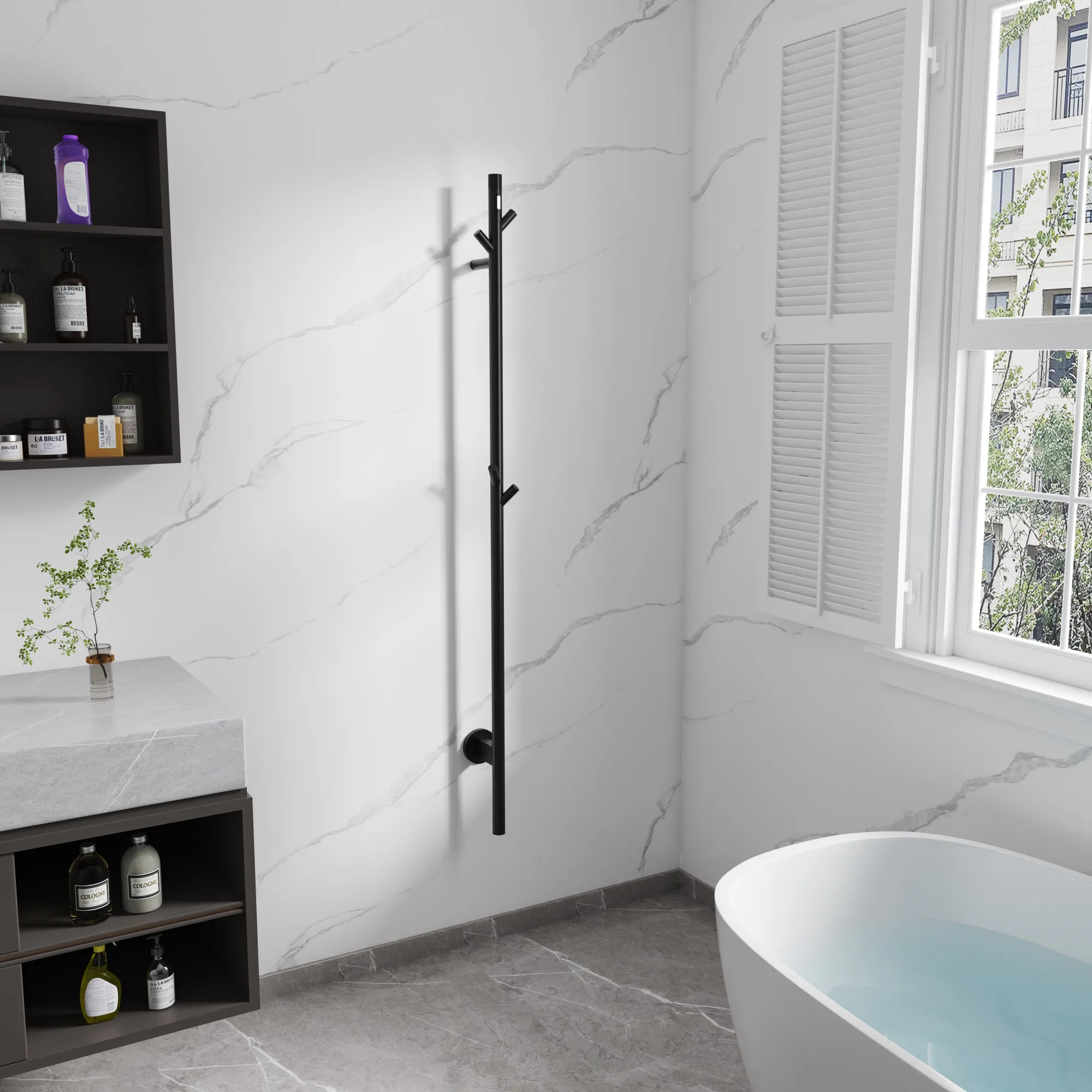 Towel Heater Bathlife FAS 12/C1 VITAL (IBIB) Stainless Steel Svart