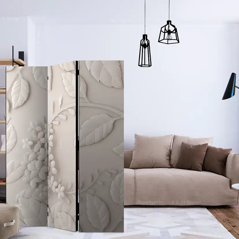 Rumsavdelare Arkiio Paper Flowers Cream 135x172 cm