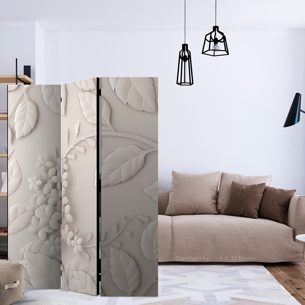 Rumsavdelare Skärmvägg Arkiio Paper Flowers Cream 135x172 cm