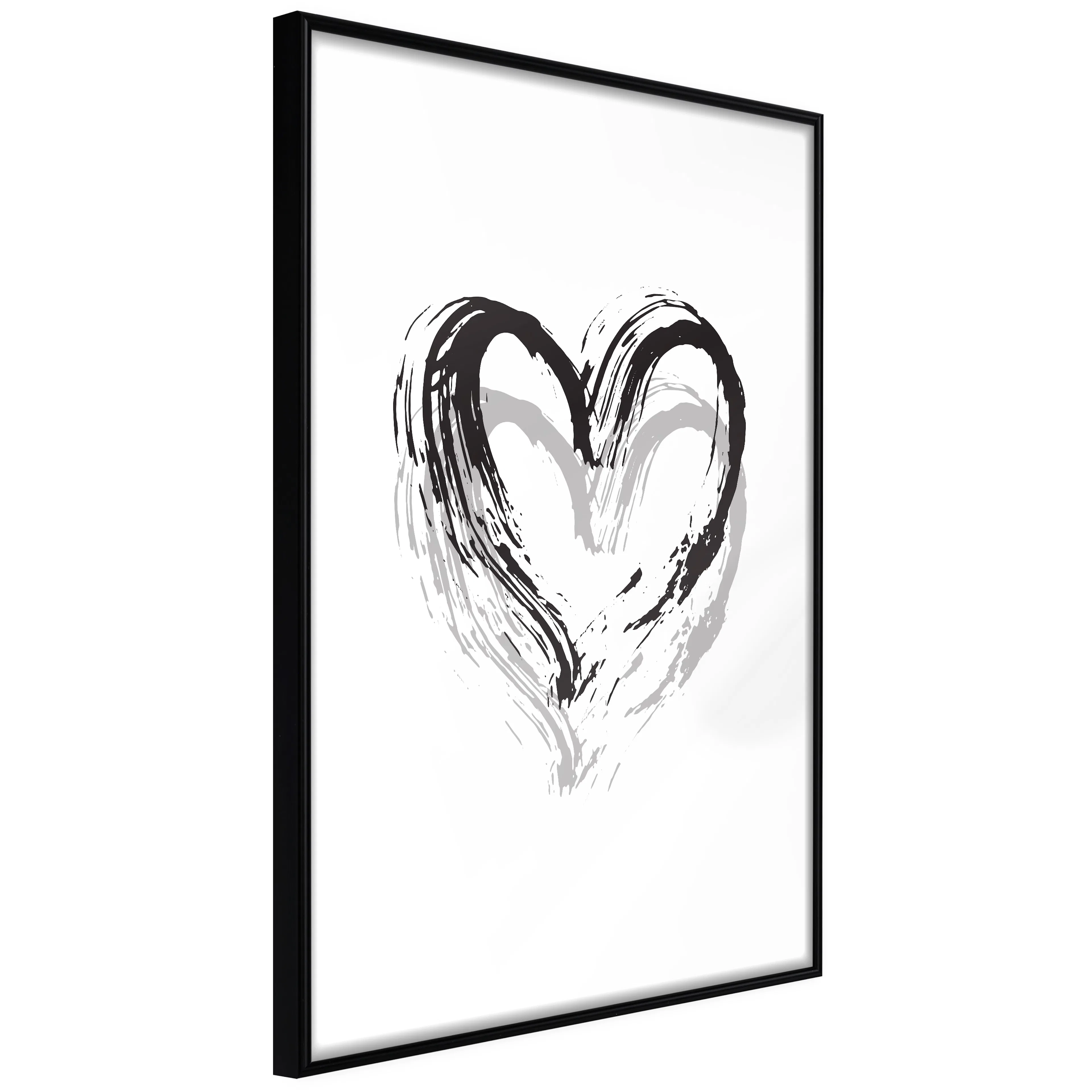 Affisch - Brush Heart [Poster] 40x60 Svart ram, 40x60 cm