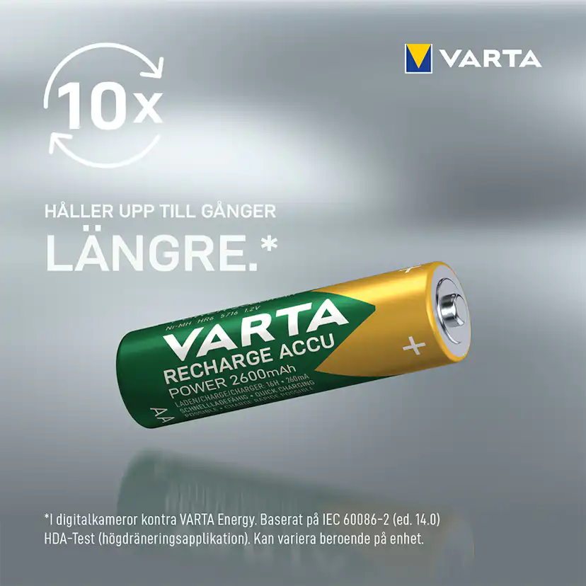 Batteri VARTA Laddningsbara Alkaliska AA 2600 mAh 4-Pack
