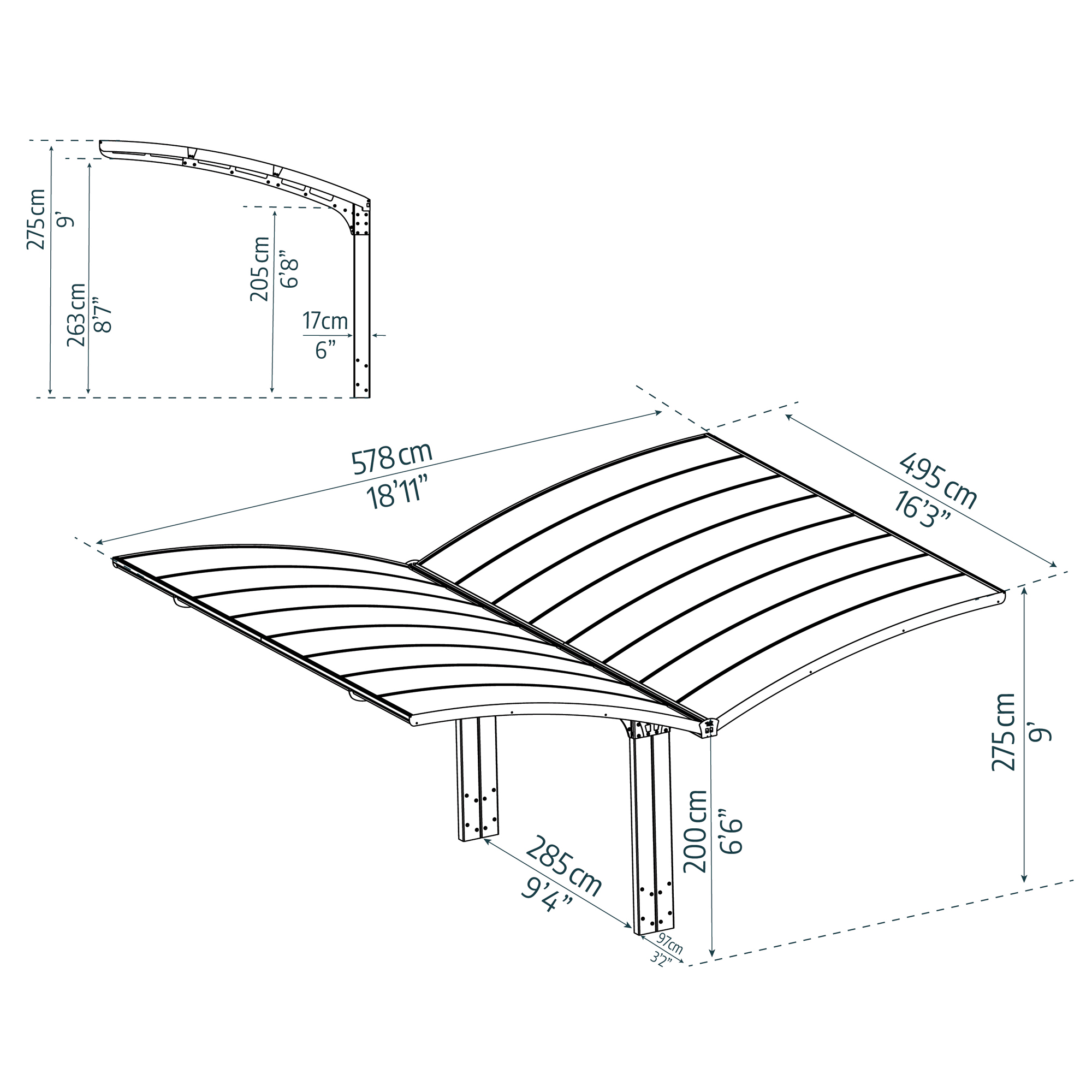 Dubbel Carport Canopia by Palram Arizona Breeze Carport I Metall 6x5 m