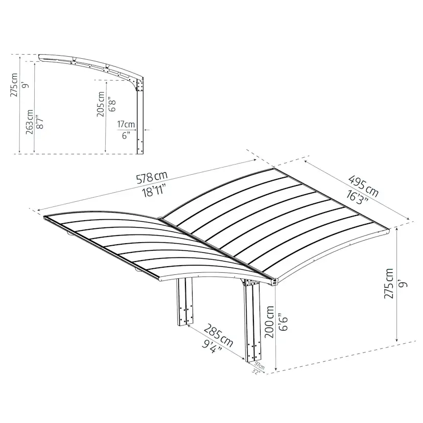 Dubbel Carport Canopia by Palram Arizona Breeze Carport I Metall 6x5 m