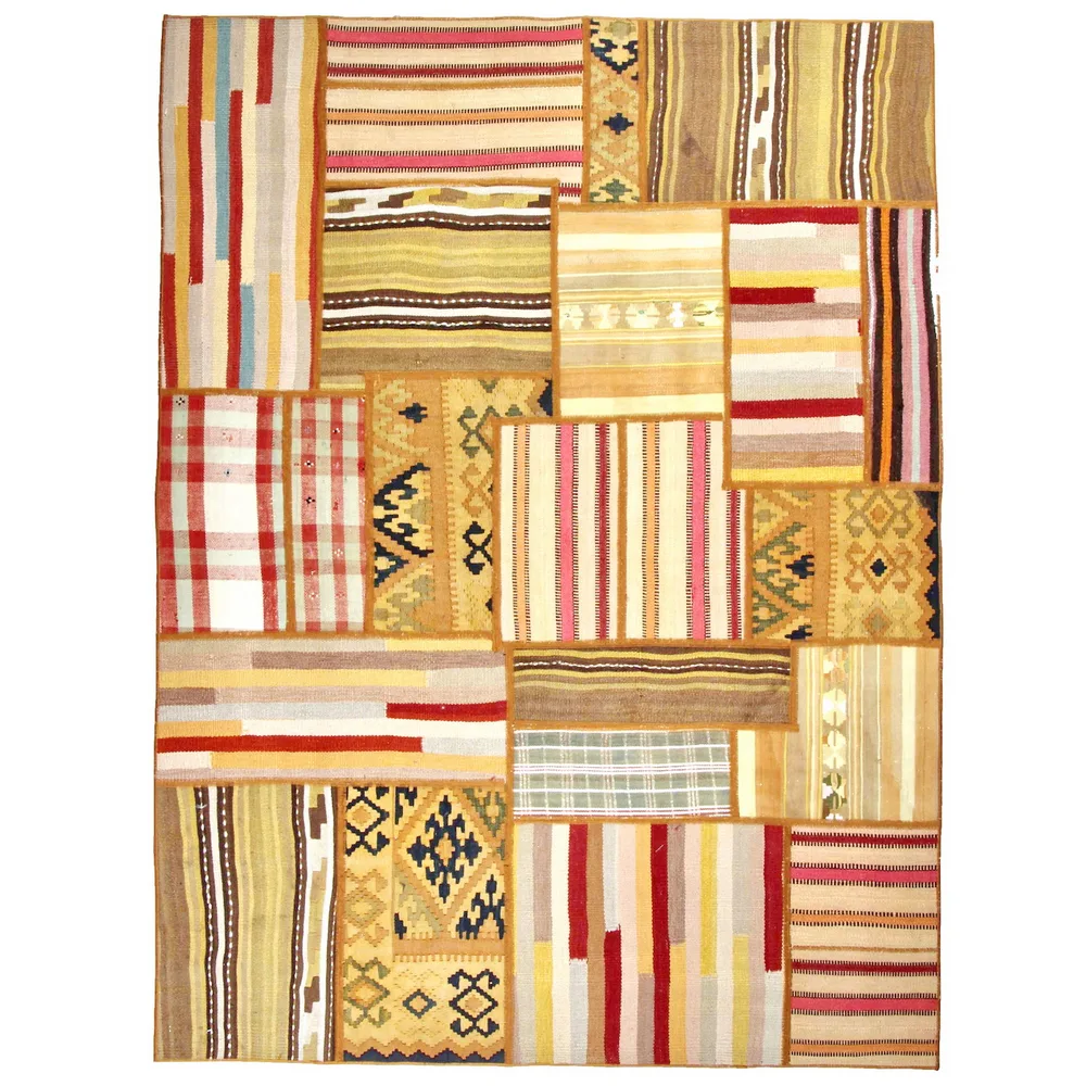 Persisk Patchworkmatta Arkiio Kelim Flerfärgad 154x209