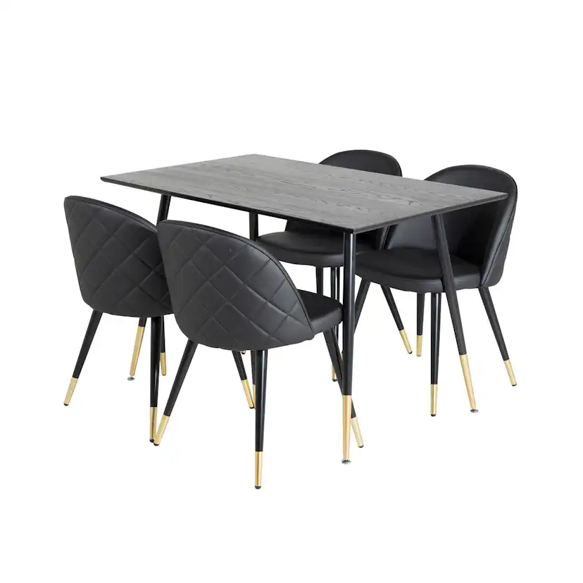 Matgrupp Venture Home Dipp med 4 Velvet Stolar