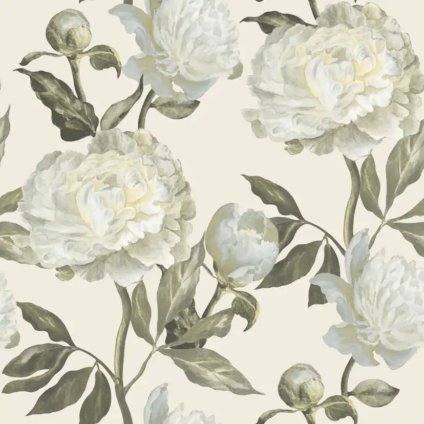 Tapet WOW Peony Naturligt