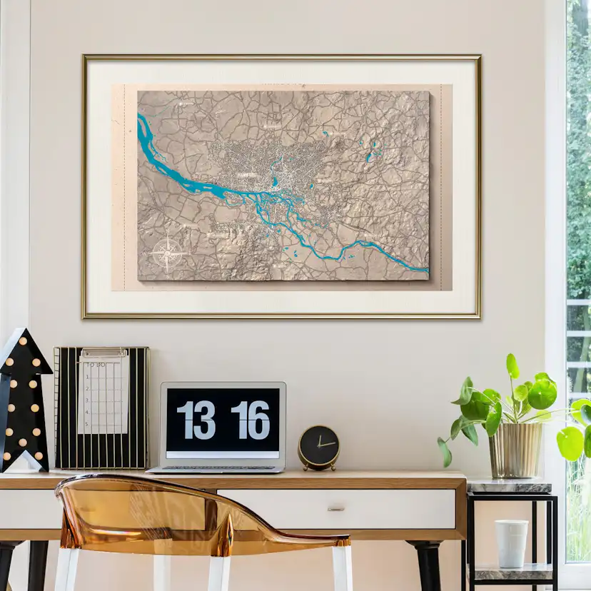 Poster Artgeist Affisch Isometric Map Hamburg