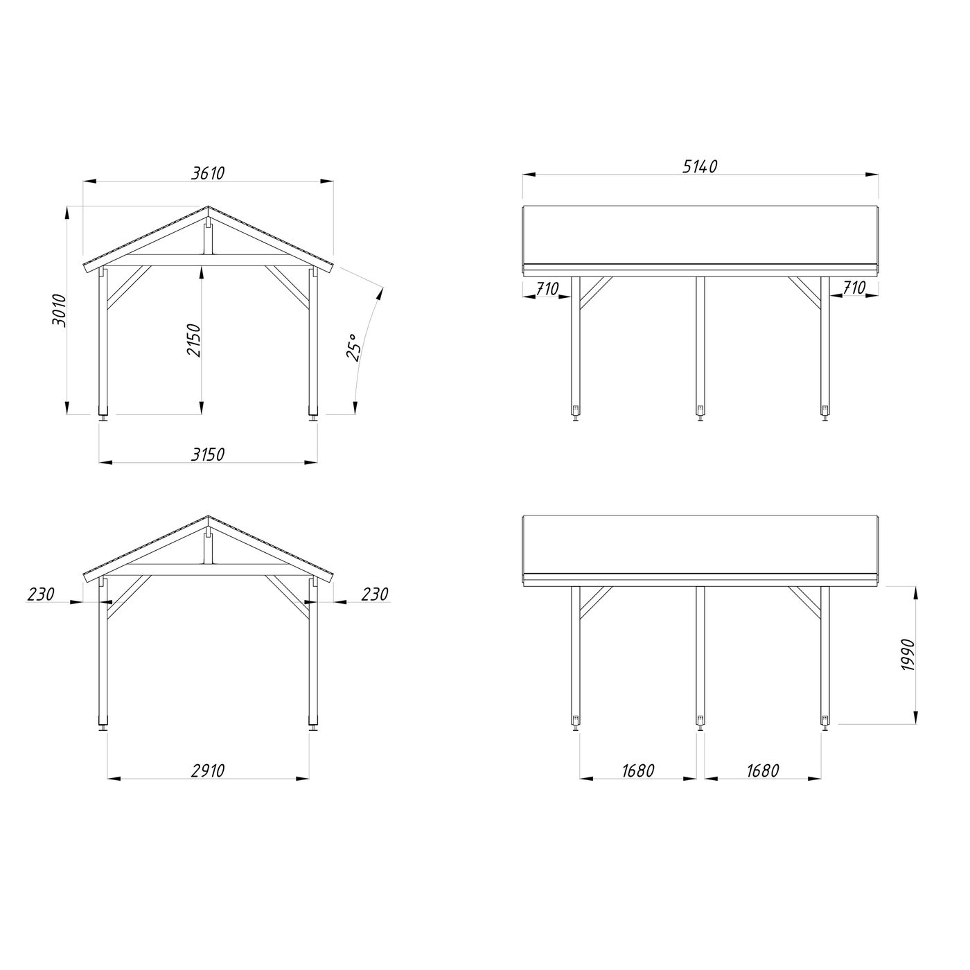 Carport Palmako Robert 11,7 m2