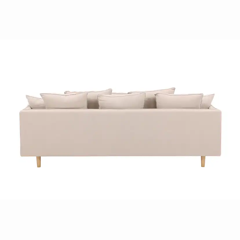 Soffa Vind Segelskären Beige 3-Sits med Tallben & Linnekuddar