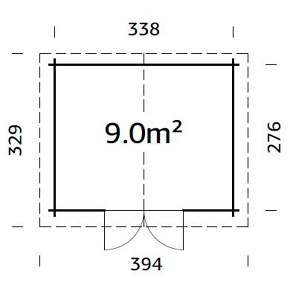 Friggebod Palmako Valentine 9,3 m² Komplett Stuga med Sadeltak