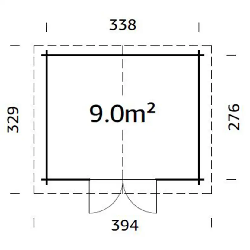 Friggebod Palmako Valentine 9,3 m² Komplett Stuga med Sadeltak