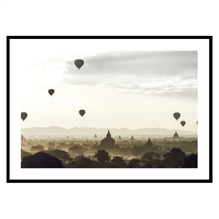 Poster Gallerix Air Balloons Over Tempel