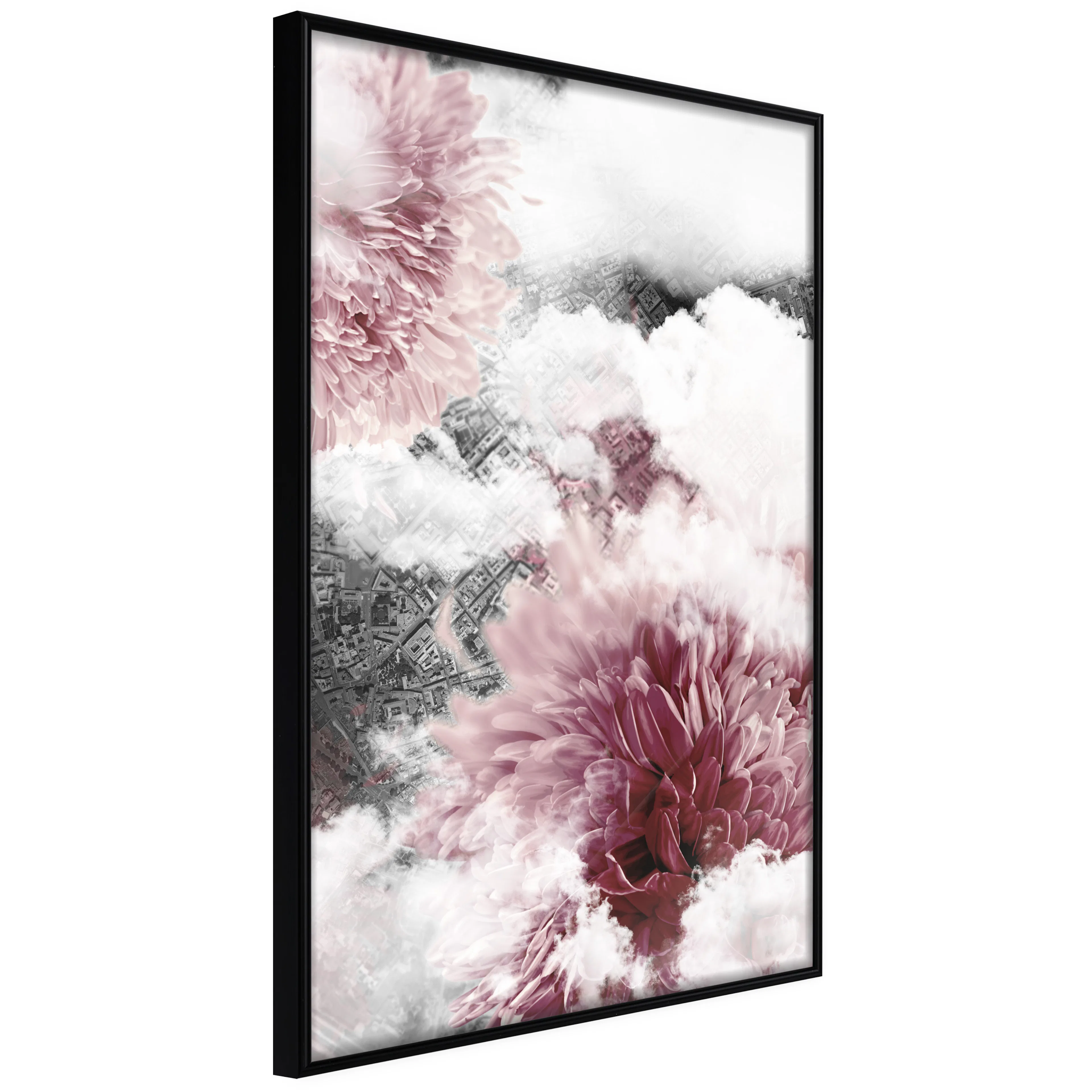 Affisch - Flowers in the Clouds [Poster] 40x60 Svart ram, 40x60 cm