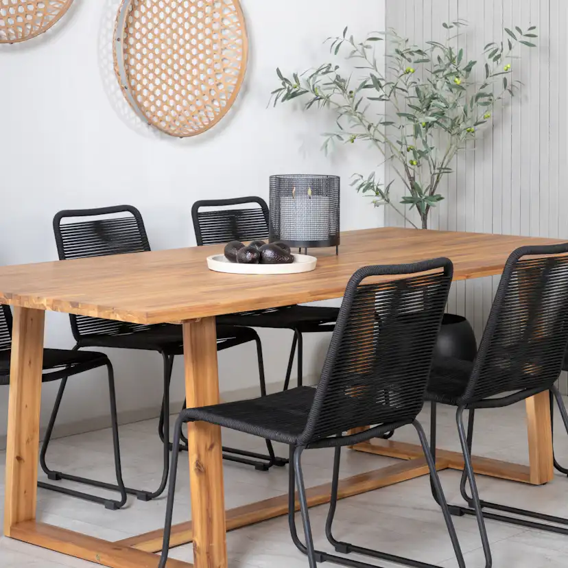 Matgrupp Utomhus Venture Home Plarra med 6 Lumi Trädgårdsstolar