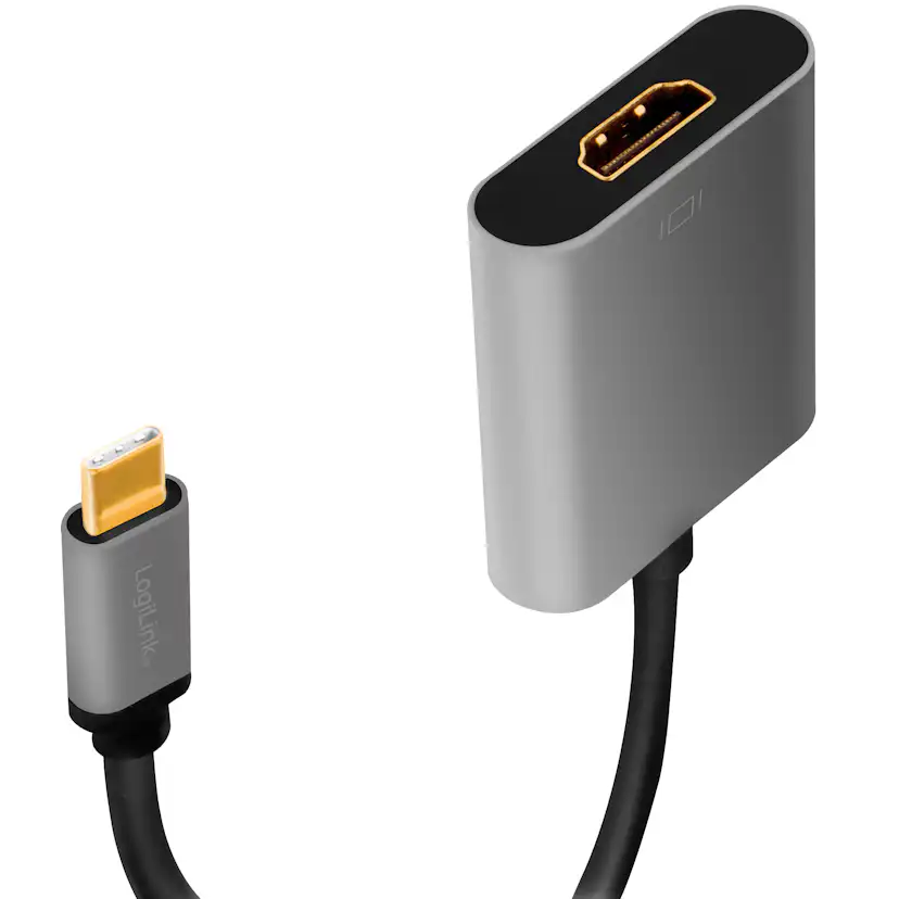 Adapter LogiLink USB-C till HDMI 4K/60Hz Aluminium 15 cm