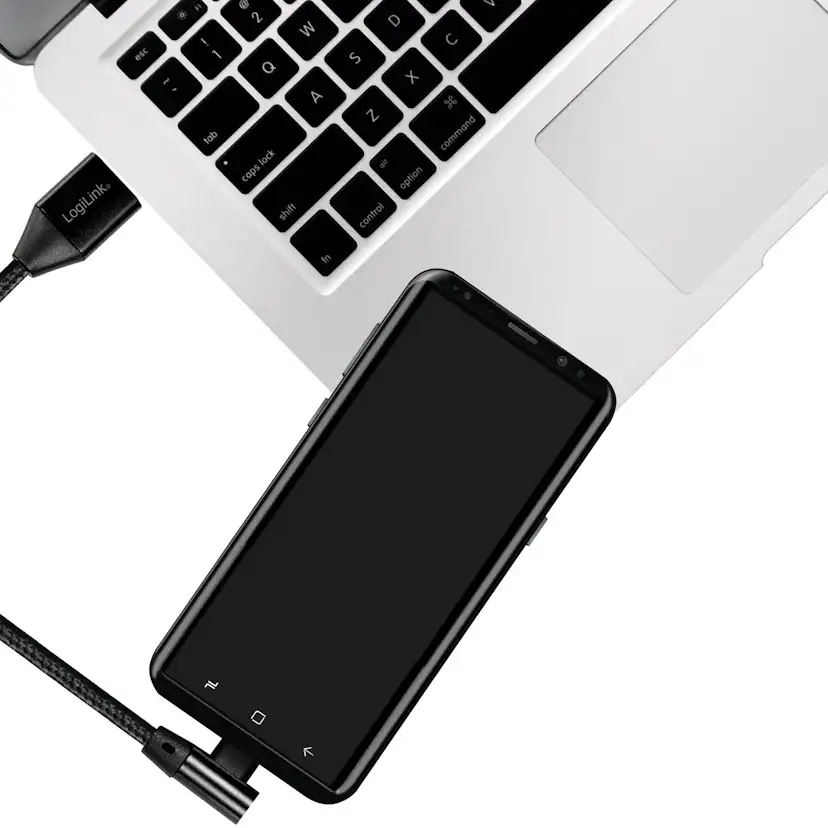 Vinklad USB-C-kabel LogiLink USB 2.0 Max 15W 0,3 m