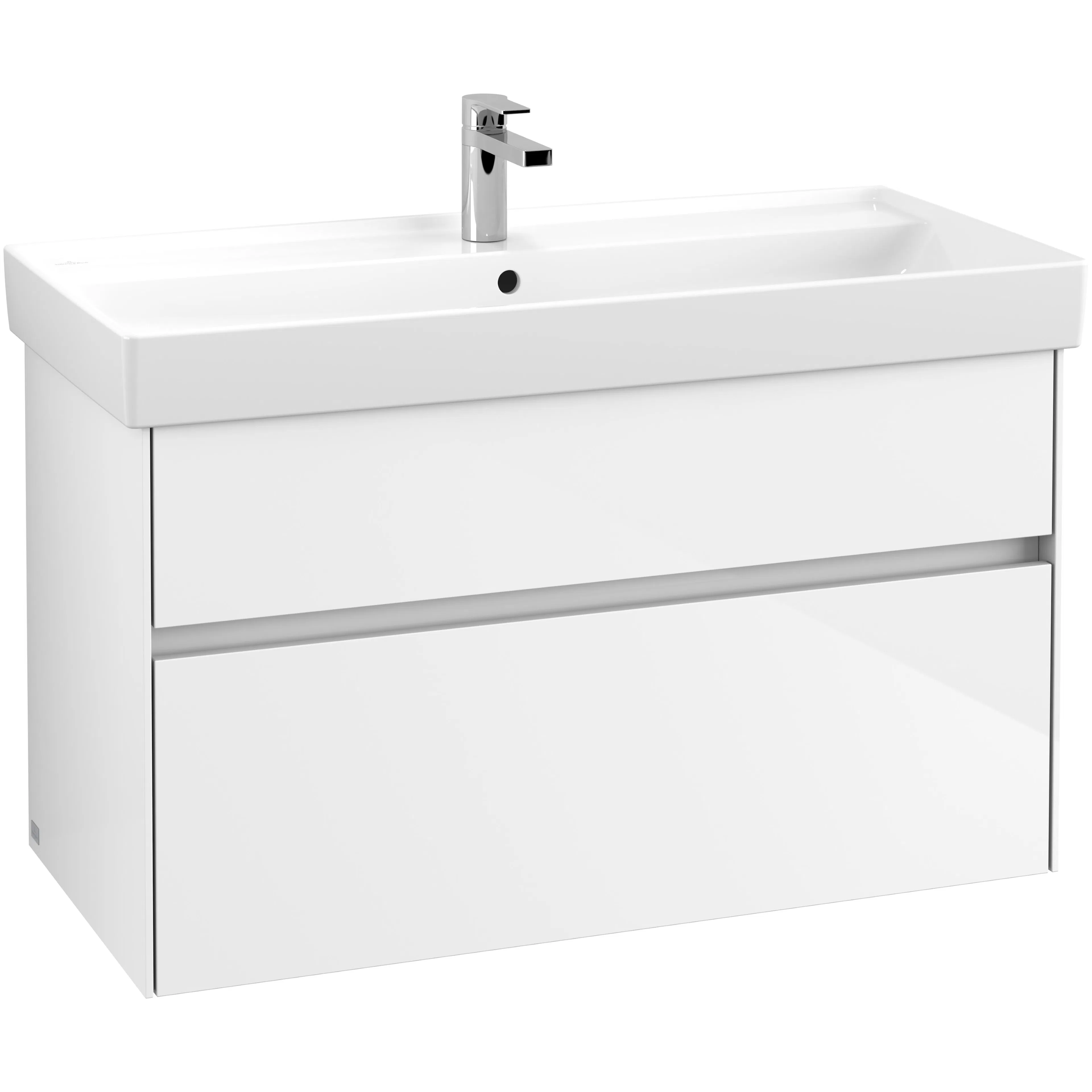 Tvättställsskåp Villeroy & Boch Collaro C01100DH Vit Högblank, B: 954 mm utan Belysning