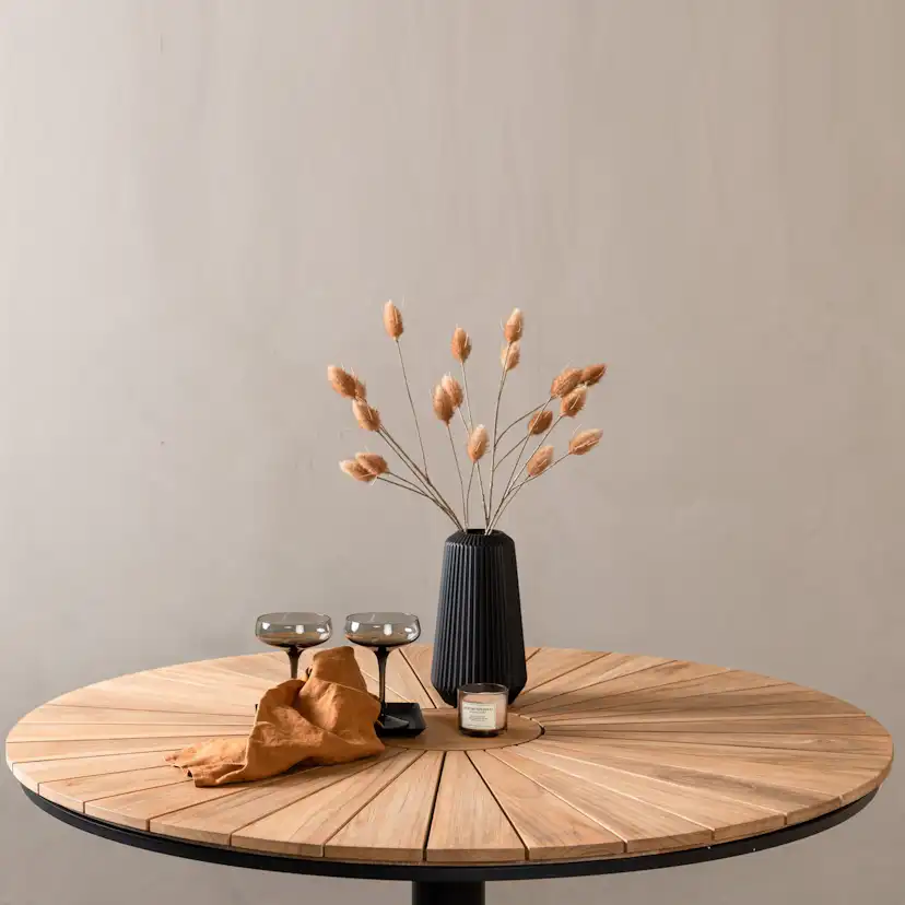 Matbord Venture Home Croft Runt Utomhusbord med Skiva i Teak Ø120 cm