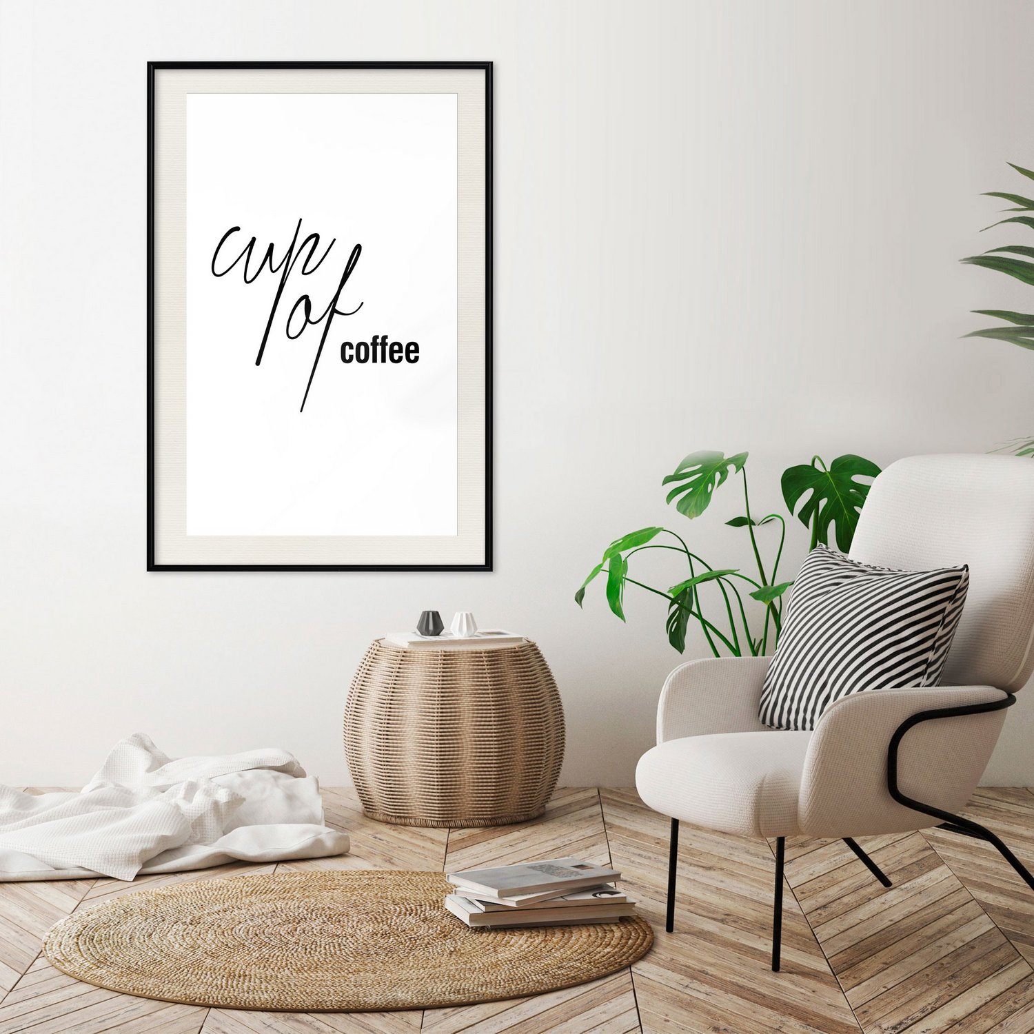 Affisch - Cup of Coffee [Poster] 30x45 Svart ram med passepartout, 30x45 cm